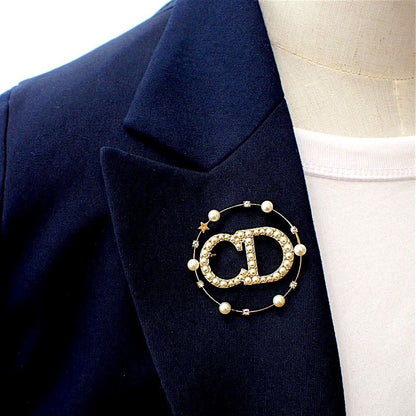 Dior Clair D Lune Brooch Metal Resin Pearl Gold — view 3