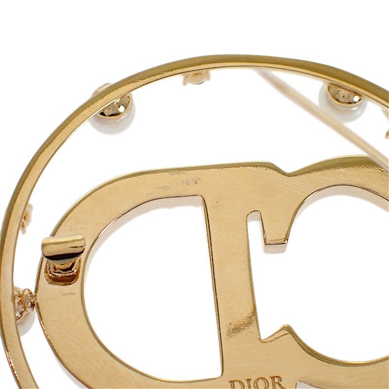 Dior Clair D Lune Brooch Metal Resin Pearl Gold — view 8