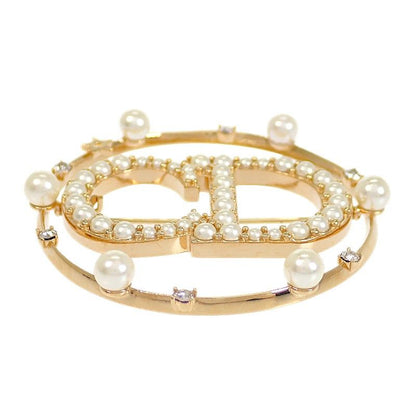 Dior Clair D Lune Brooch Metal Resin Pearl Gold — view 5