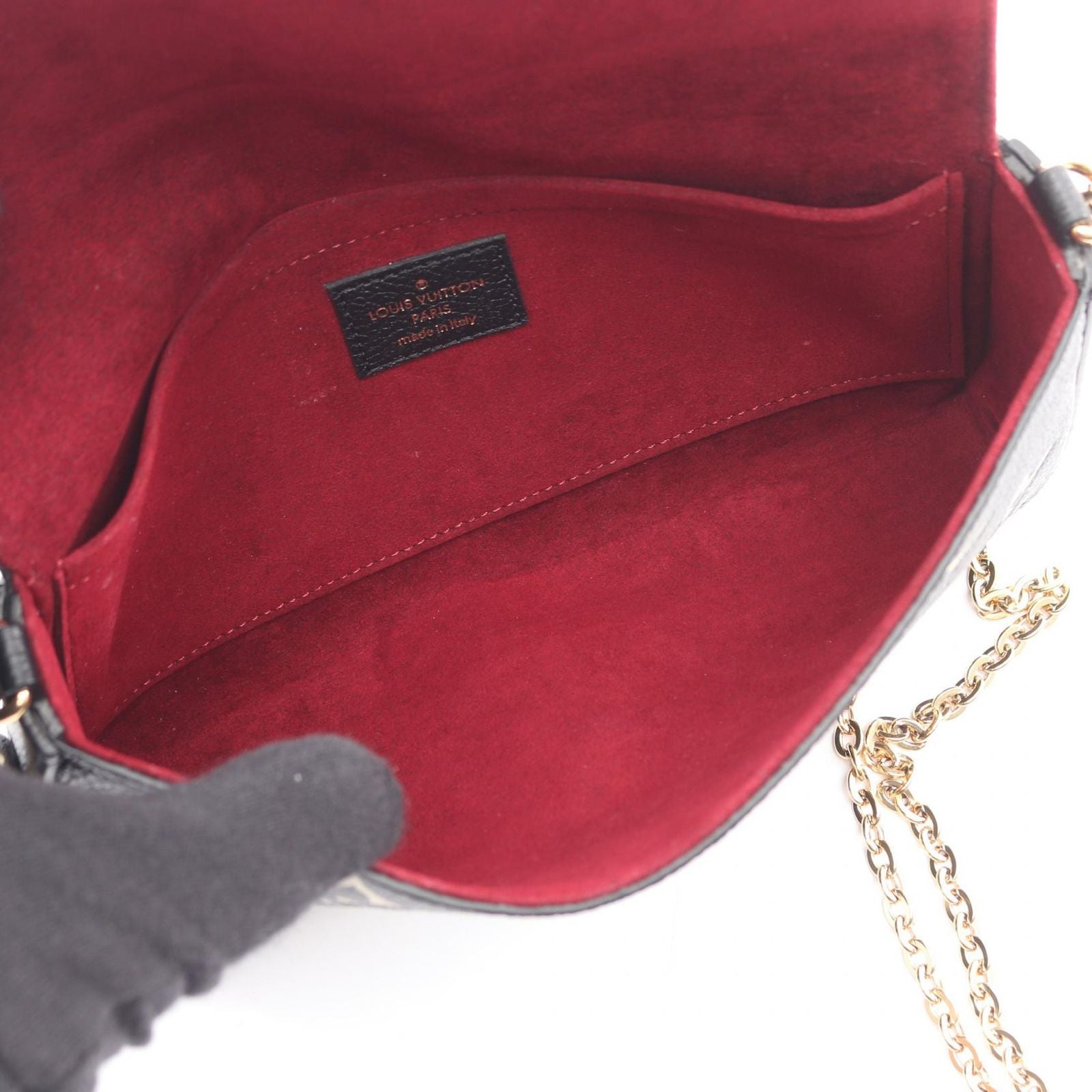Louis Vuitton Shoulder Bag Pochette Felicity Monogram Empreinte Black Beige — view 3