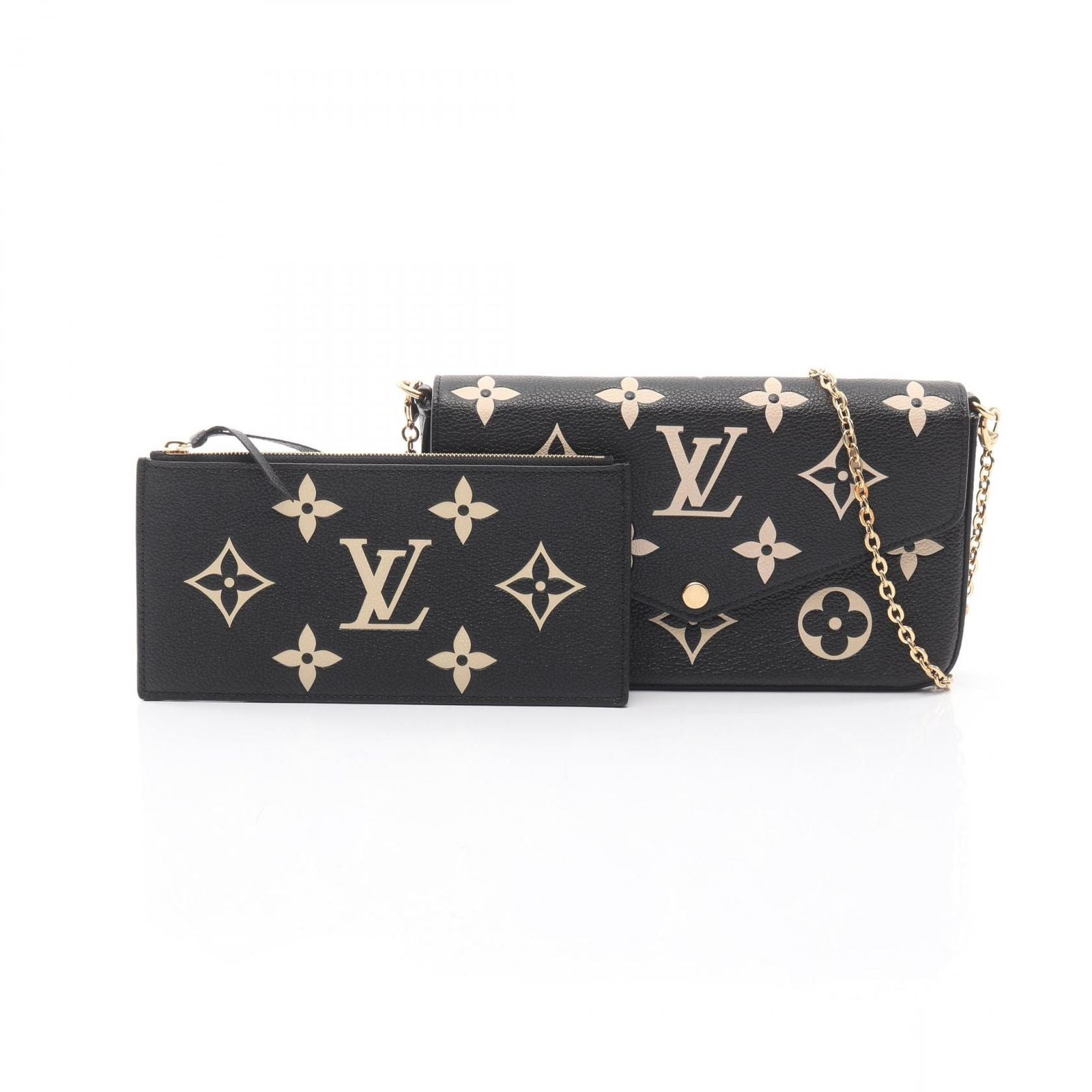 Louis Vuitton Shoulder Bag Pochette Felicity Monogram Empreinte Black Beige — view 5