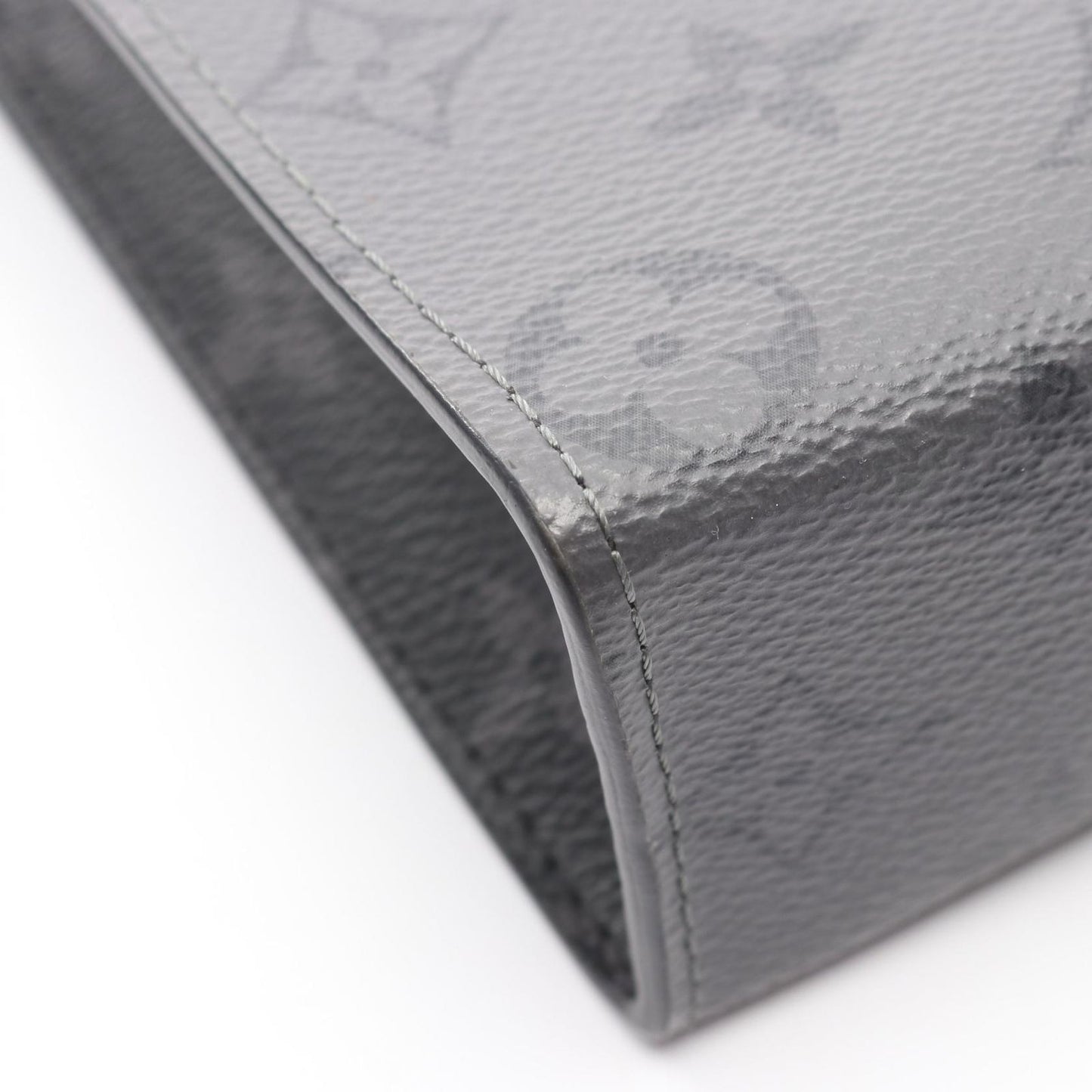 Louis Vuitton Clutch Pochette Voyage Monogram Eclipse Reverse Gray Canvas — view 6