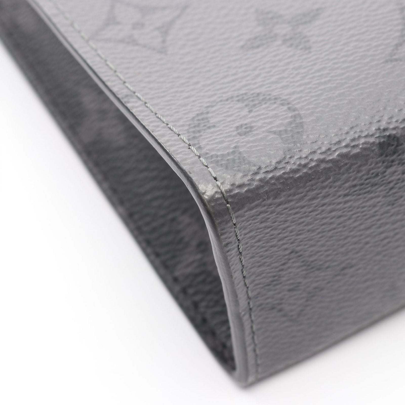 Louis Vuitton Clutch Pochette Voyage Monogram Eclipse Reverse Gray Canvas — view 6