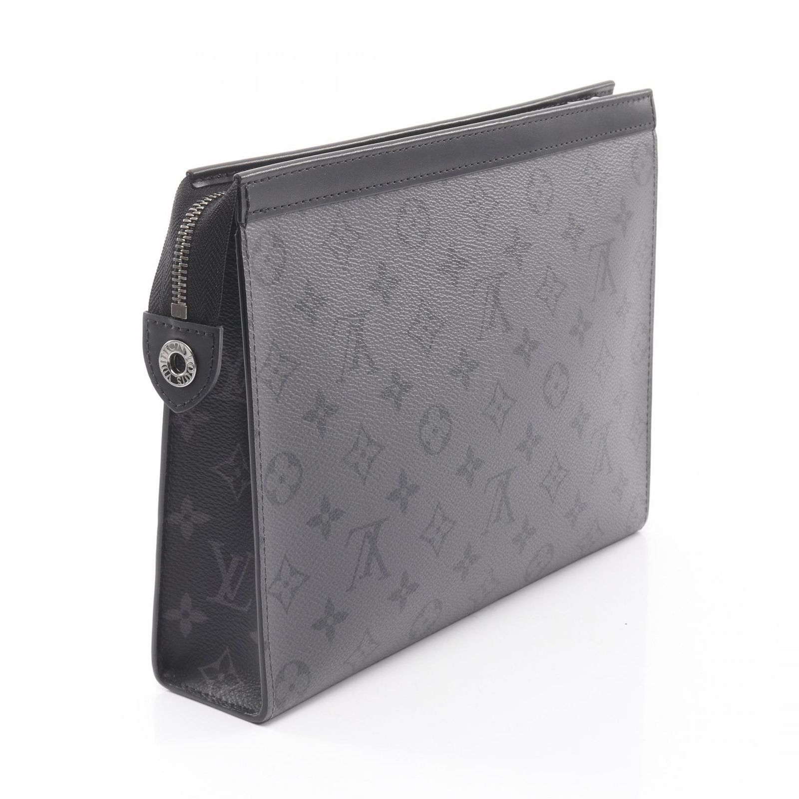 Louis Vuitton Clutch Pochette Voyage Monogram Eclipse Reverse Gray Canvas — view 2