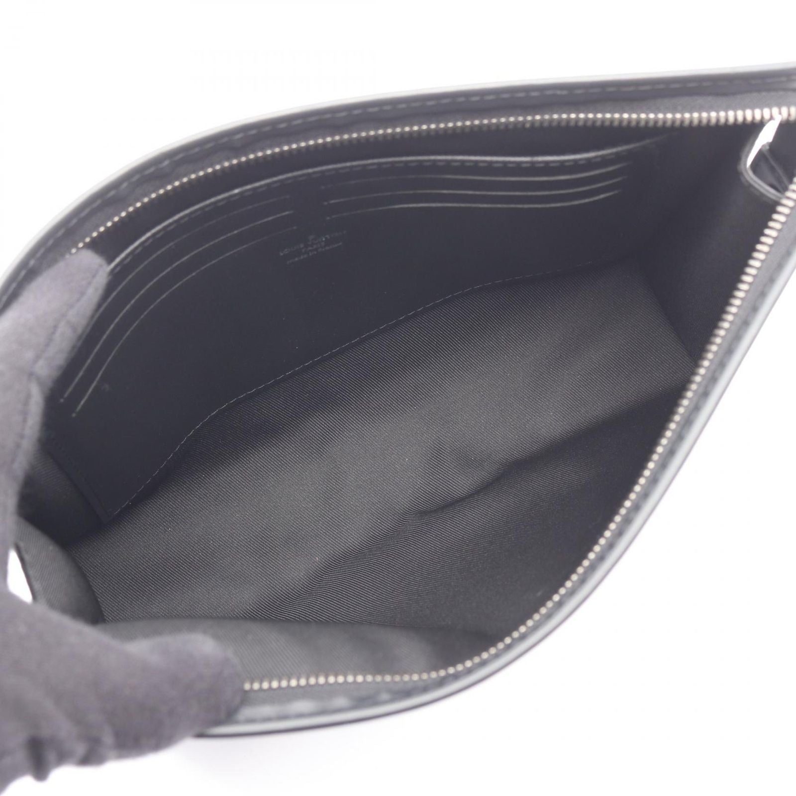 Louis Vuitton Clutch Pochette Voyage Monogram Eclipse Reverse Gray Canvas — view 3