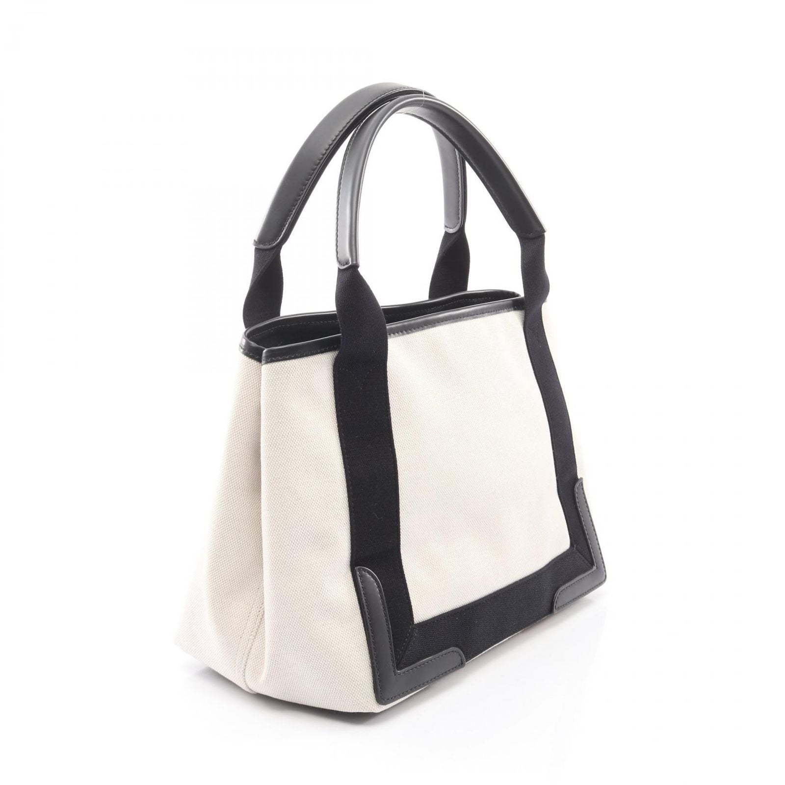 Balenciaga Tote Navy Cabas S Natural Black Canvas Leather — view 2