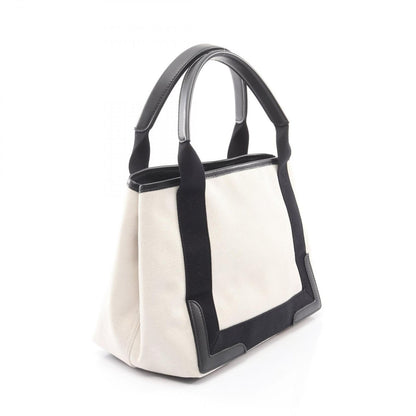 Balenciaga Tote Navy Cabas S Natural Black Canvas Leather — view 2