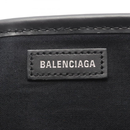 Balenciaga Tote Navy Cabas S Natural Black Canvas Leather — view 4