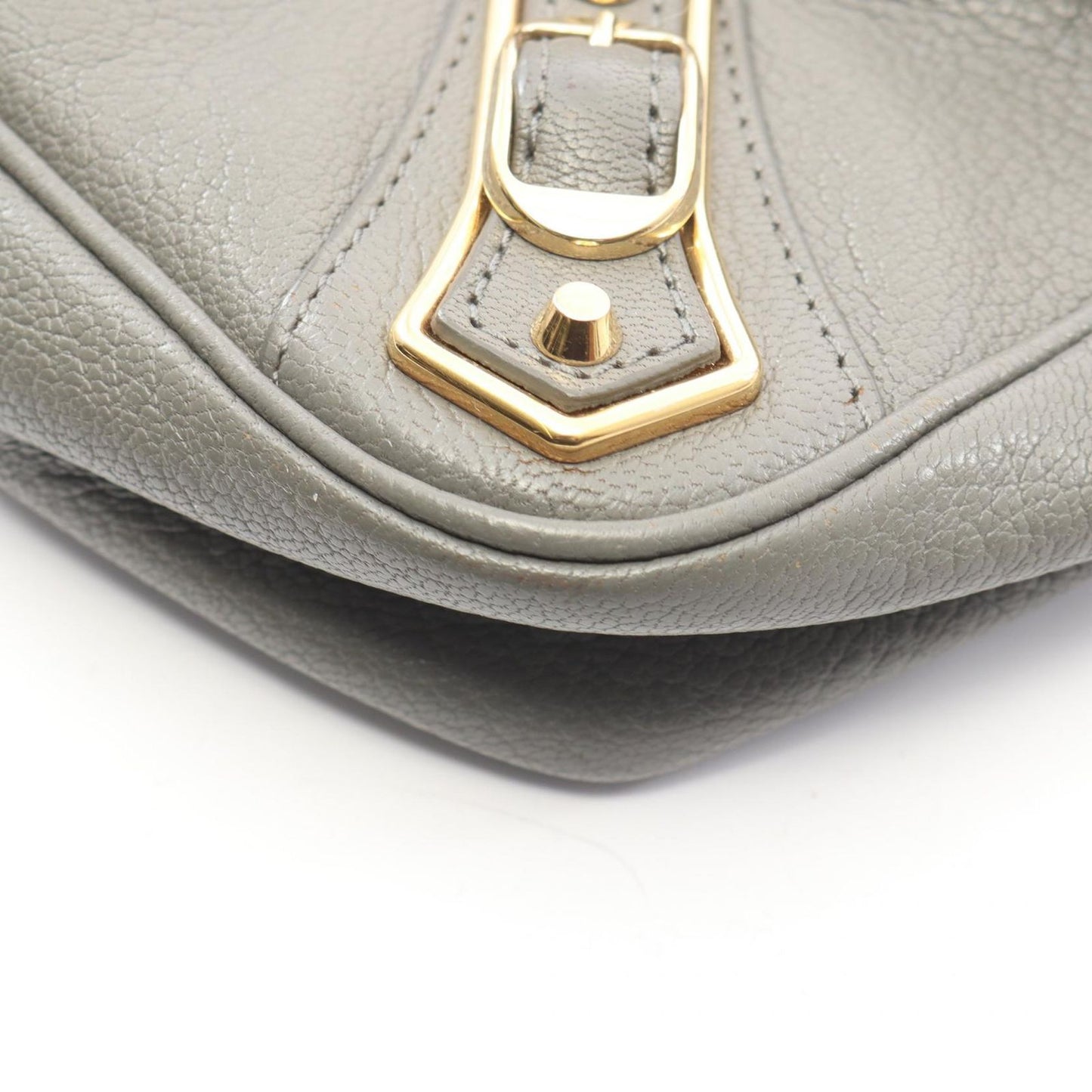 Balenciaga Shoulder Bag Metallic Edge Gray Leather Giant — view 6
