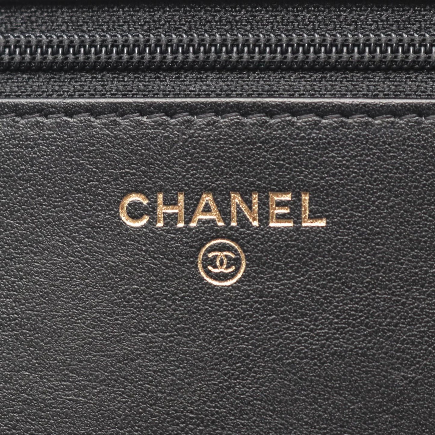 Chanel Shoulder Bag Quilted Black Caviar Leather Chain Wallet — view 5