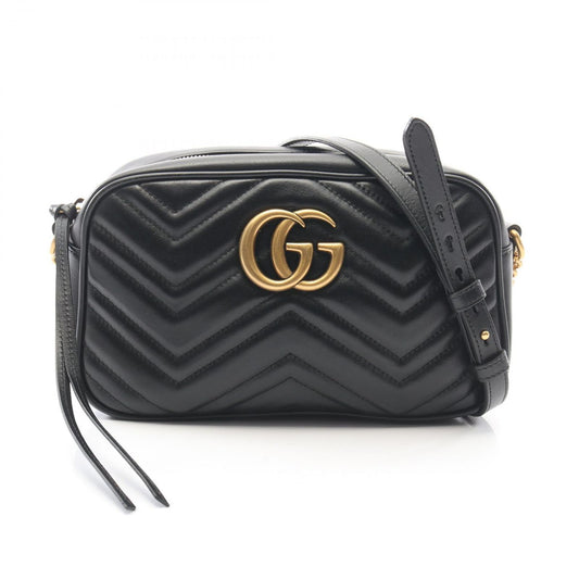 Gucci Shoulder Bag GG Marmont Black Leather