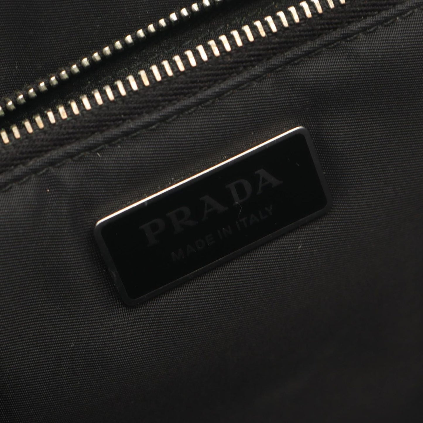 Prada Tote Re-Nylon Black Nylon Leather Triangle Logo — view 4