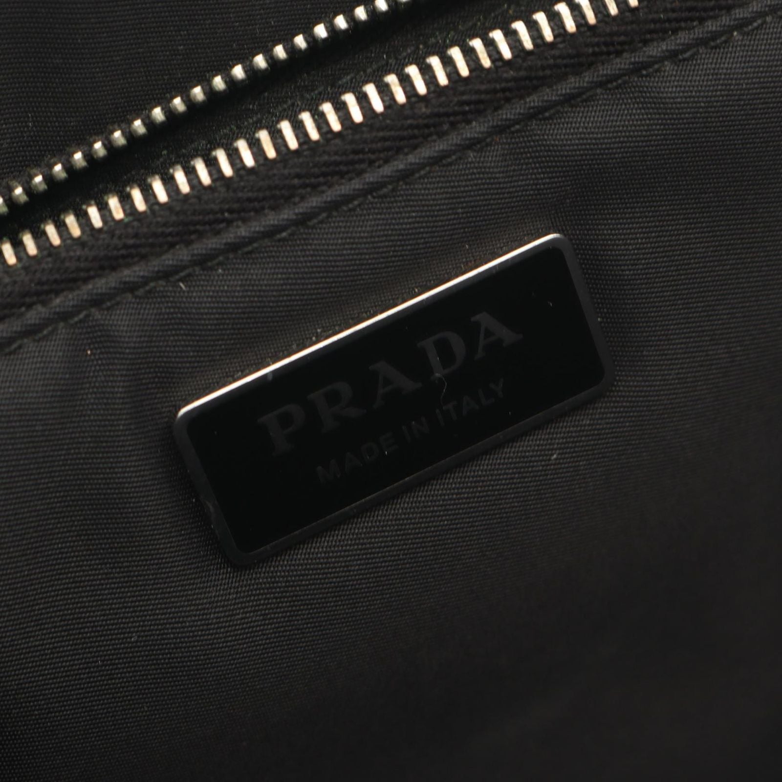 Prada Tote Re-Nylon Black Nylon Leather Triangle Logo — view 4