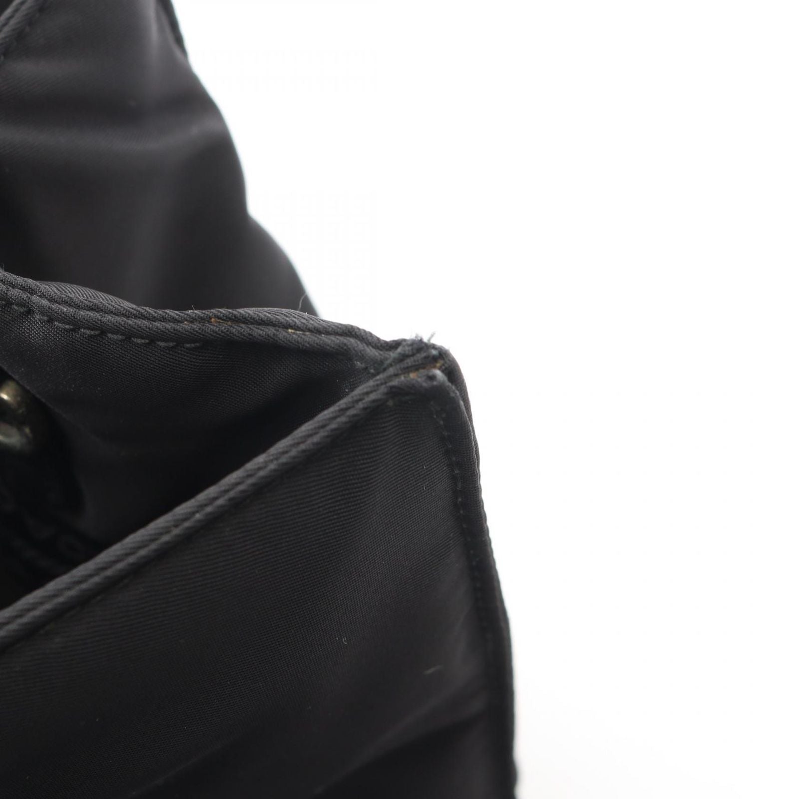 Prada Tote Re-Nylon Black Nylon Leather Triangle Logo — view 8