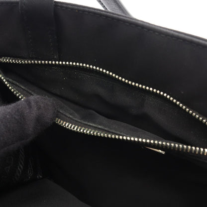 Prada Tote Re-Nylon Black Nylon Leather Triangle Logo — view 9
