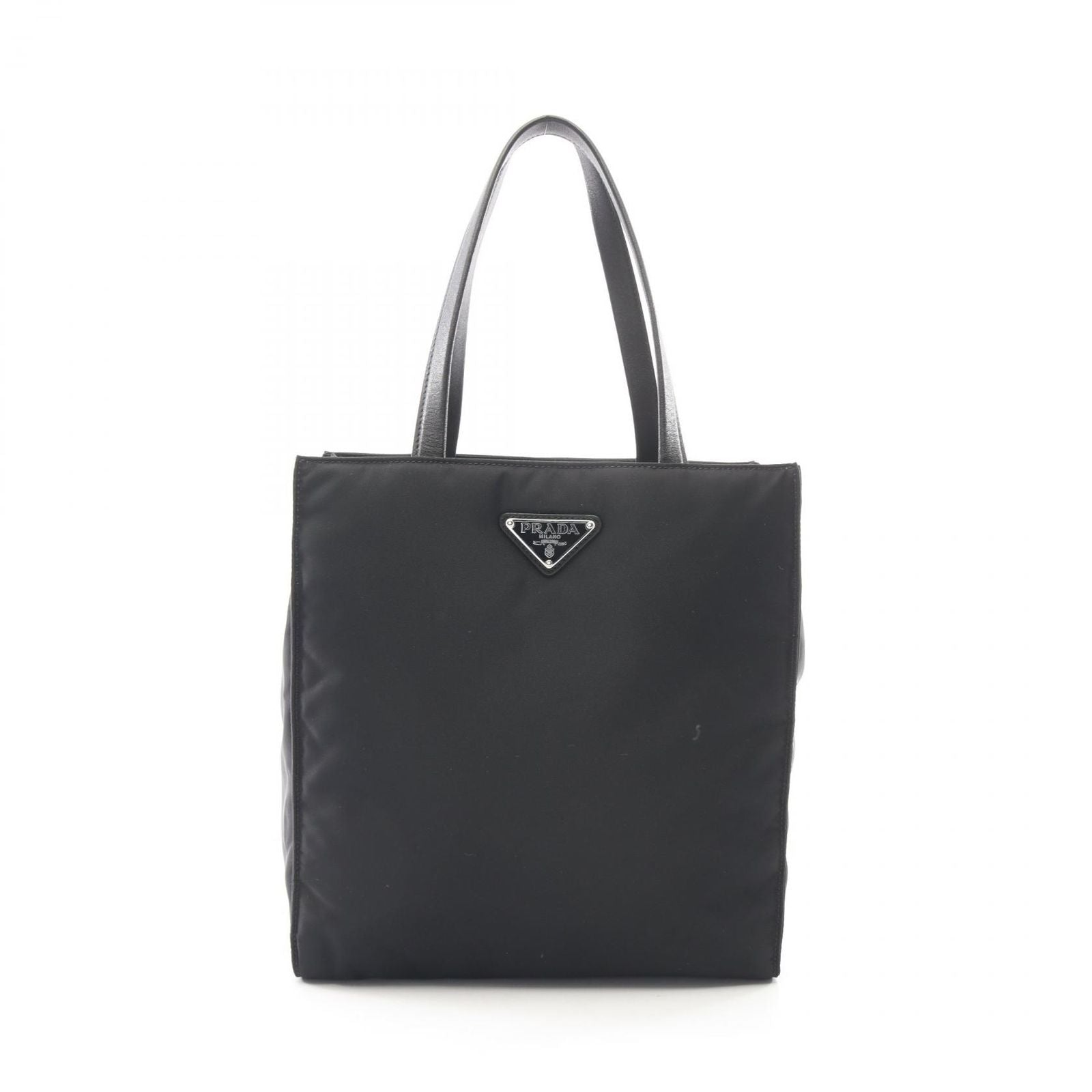 Prada Tote Re-Nylon Black Nylon Leather Triangle Logo