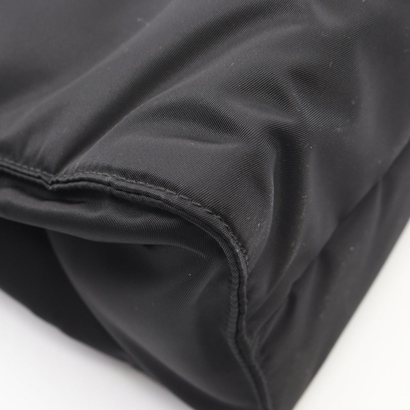 Prada Tote Re-Nylon Black Nylon Leather Triangle Logo — view 6