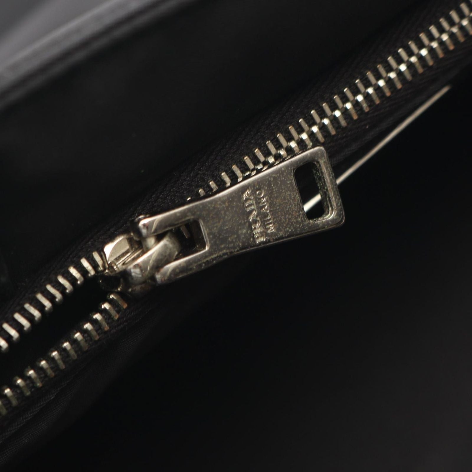 Prada Tote Re-Nylon Black Nylon Leather Triangle Logo — view 5