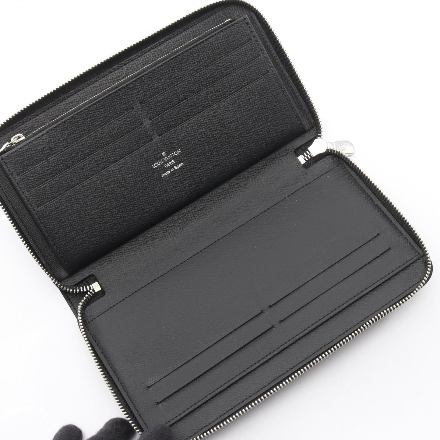 Louis Vuitton Round Wallet Zippy Organizer NM Noir Leather — view 3