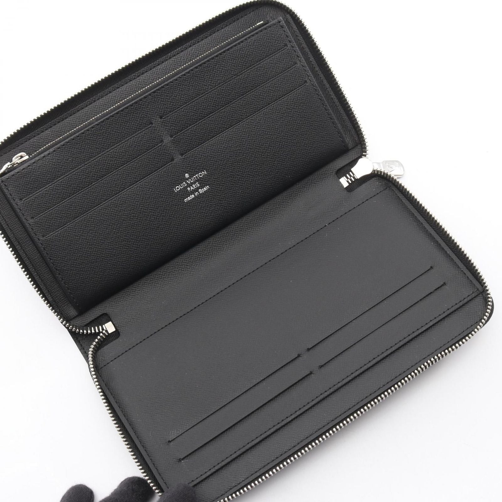 Louis Vuitton Round Wallet Zippy Organizer NM Noir Leather — view 3