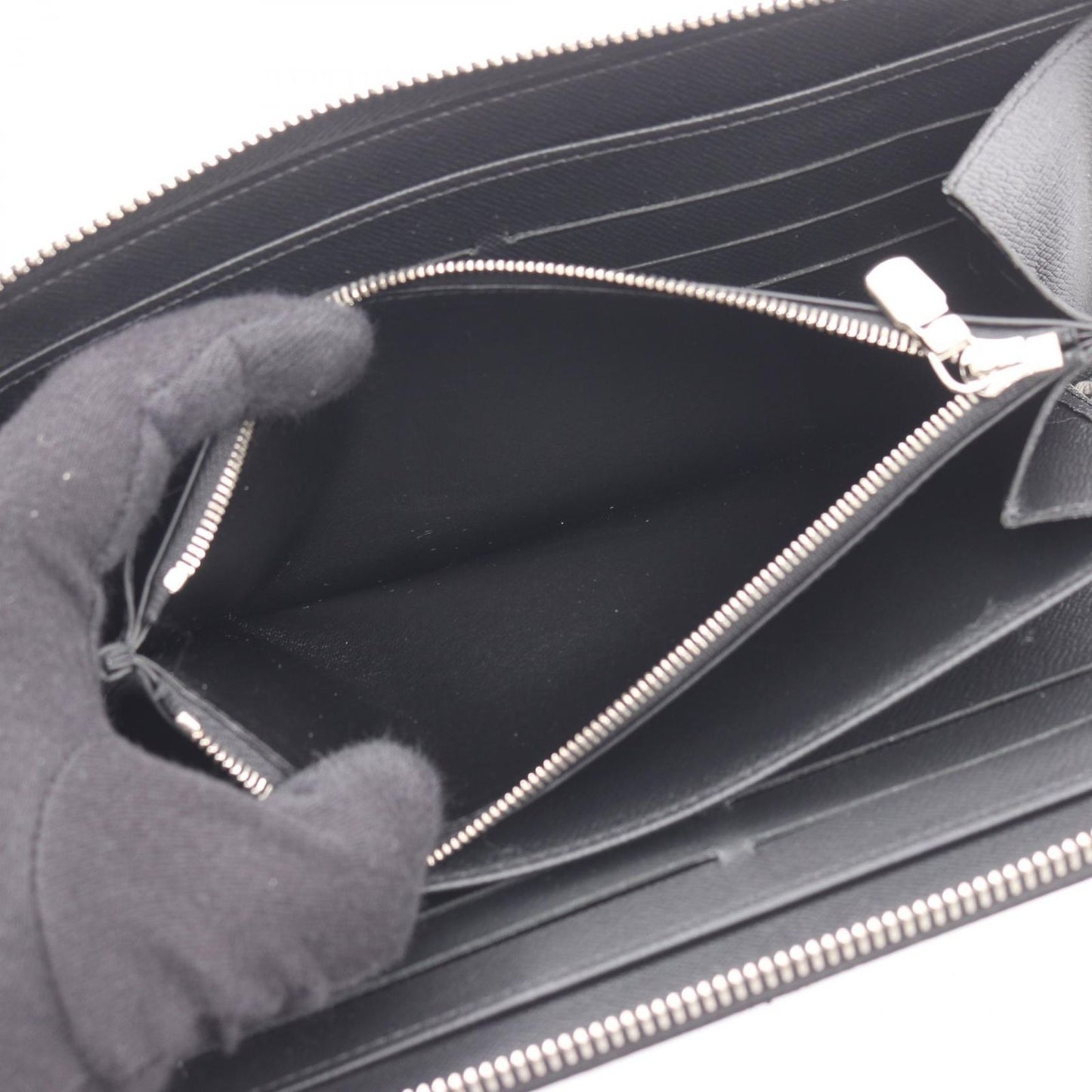 Louis Vuitton Round Wallet Zippy Organizer NM Noir Leather — view 4
