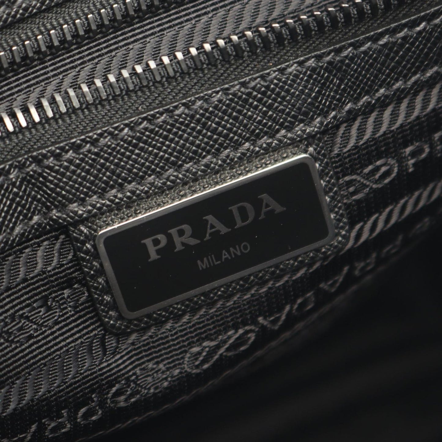 Prada Shoulder Bag Re-Nylon Black Nylon Saffiano Leather Triangle Logo — view 4
