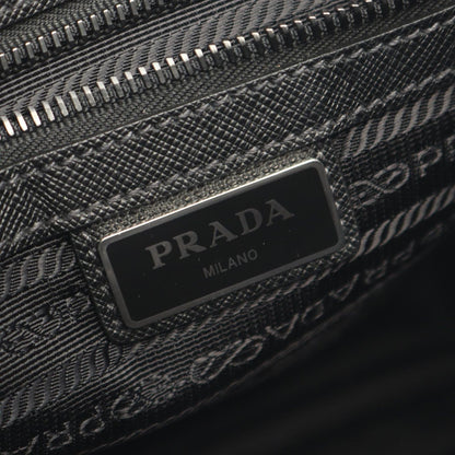 Prada Shoulder Bag Re-Nylon Black Nylon Saffiano Leather Triangle Logo — view 4