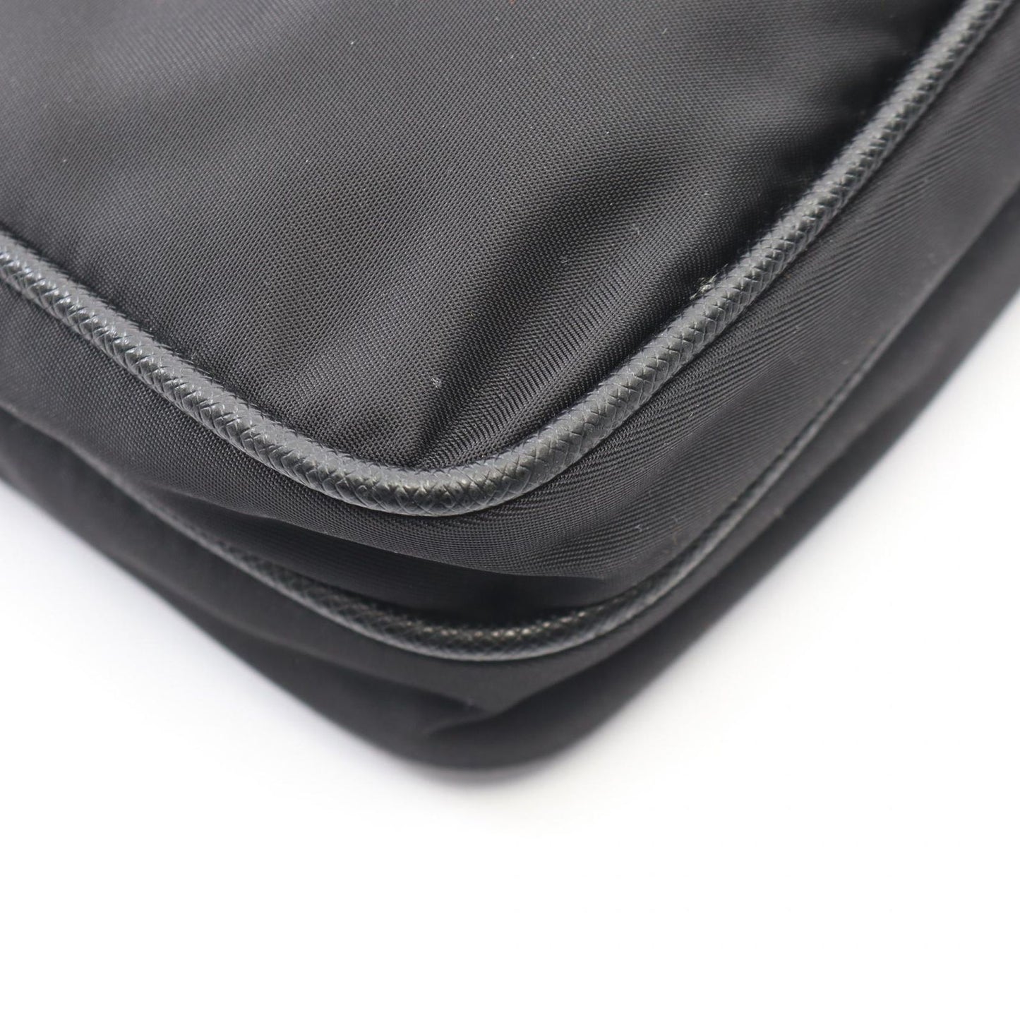 Prada Shoulder Bag Re-Nylon Black Nylon Saffiano Leather Triangle Logo — view 5