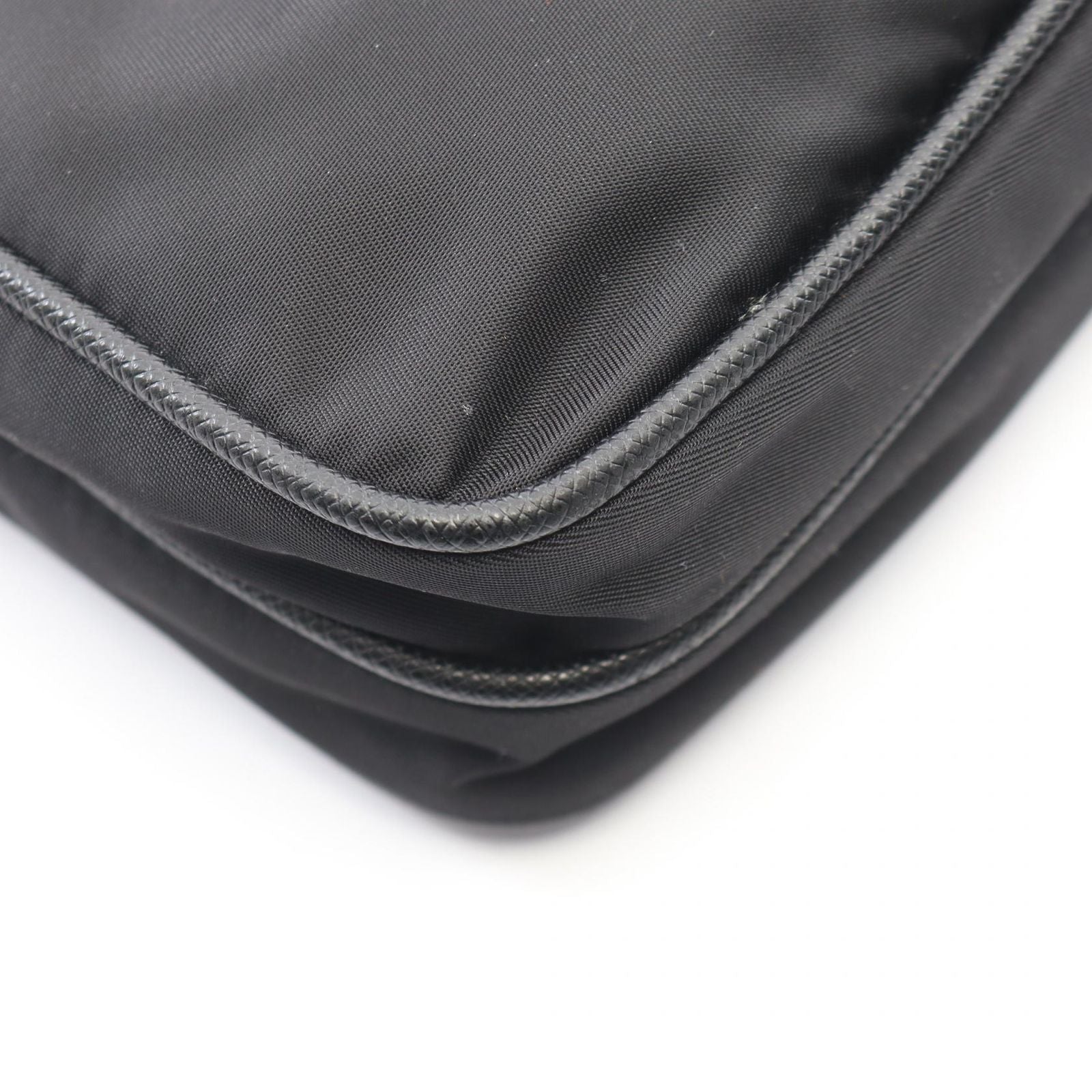 Prada Shoulder Bag Re-Nylon Black Nylon Saffiano Leather Triangle Logo — view 5