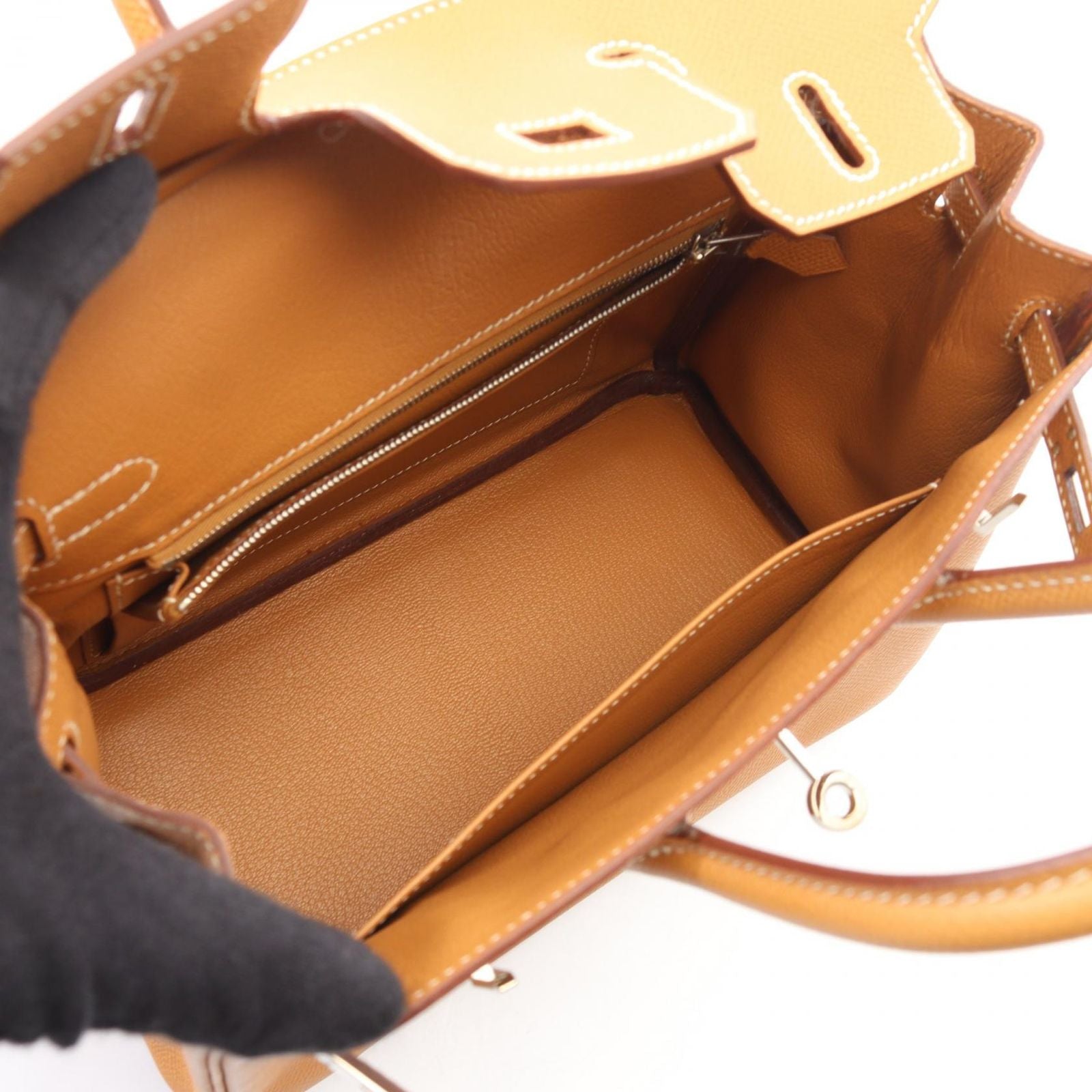 Hermes Handbag Birkin 25 Natural Leather Calf — view 3