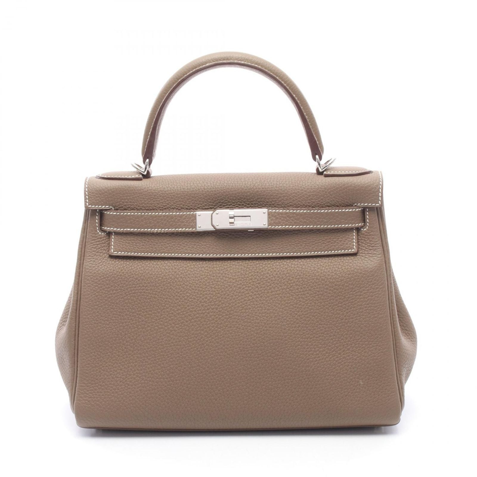 Hermes Handbag Kelly 28 Retourne 2-Way Etoupe Leather