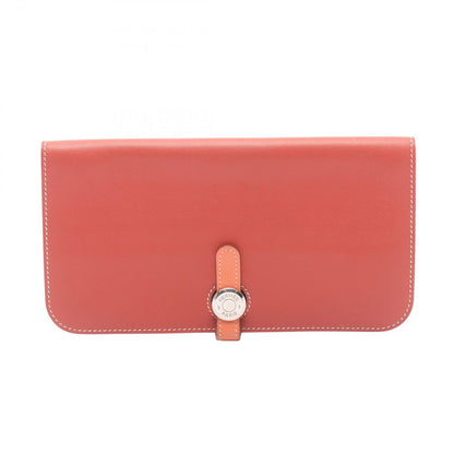 Hermes Bifold Wallet Dogon Long Sanguine Vert Clair Leather Calf
