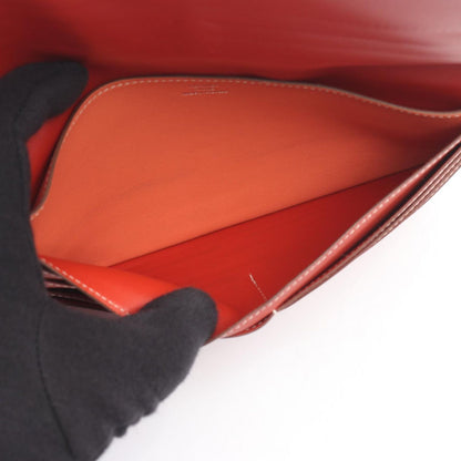 Hermes Bifold Wallet Dogon Long Sanguine Vert Clair Leather Calf — view 9