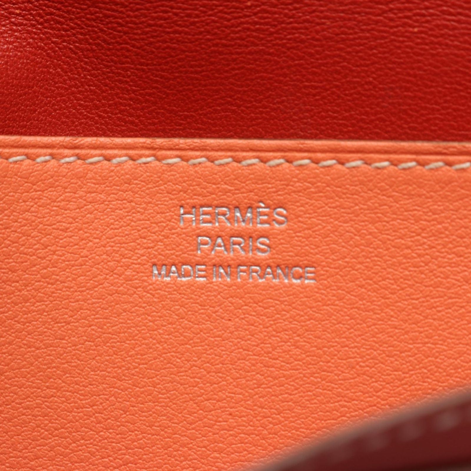 Hermes Bifold Wallet Dogon Long Sanguine Vert Clair Leather Calf — view 5