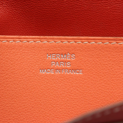 Hermes Bifold Wallet Dogon Long Sanguine Vert Clair Leather Calf — view 5