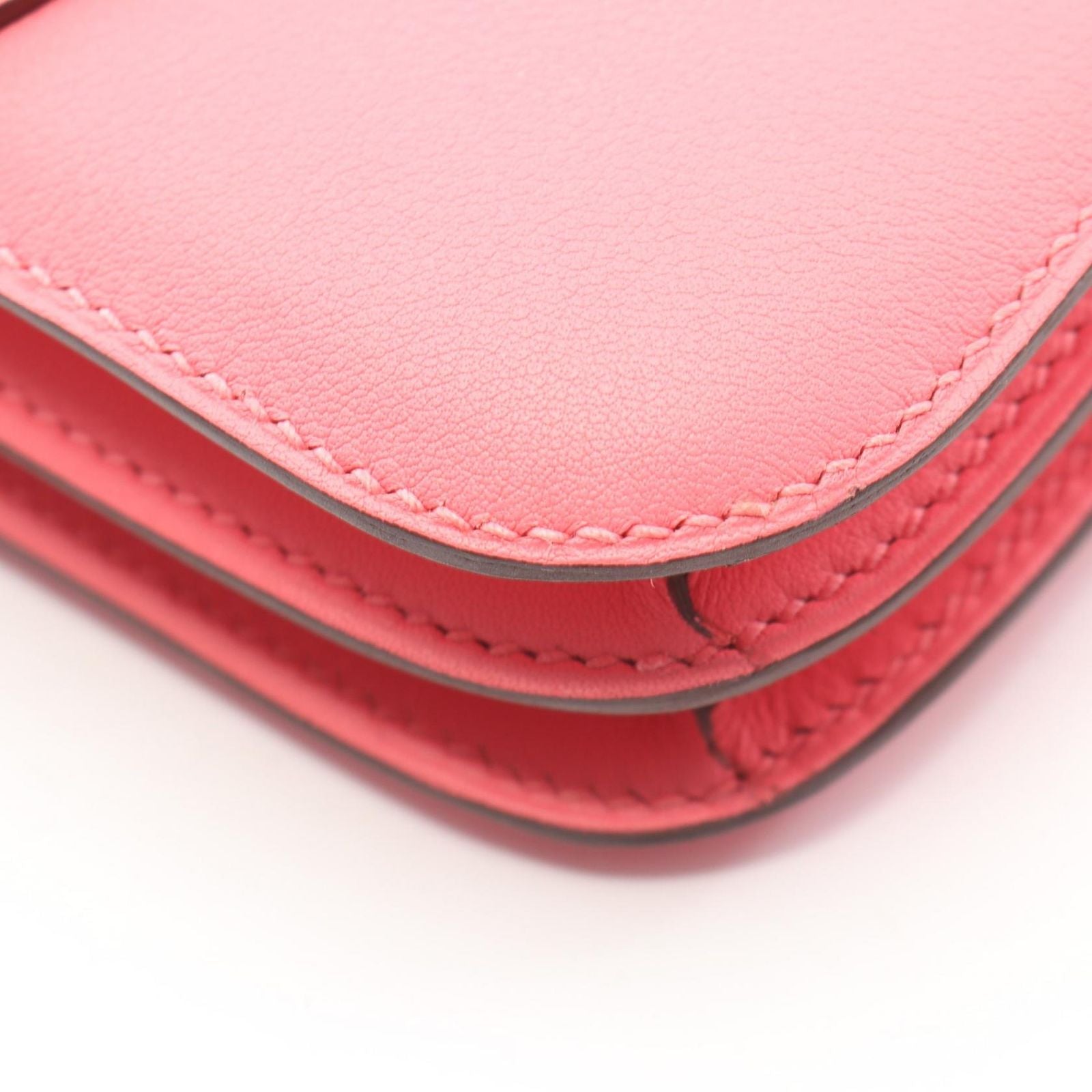 Hermes Shoulder Bag Constance 3 Mini Rose Azalea Leather Calf — view 7