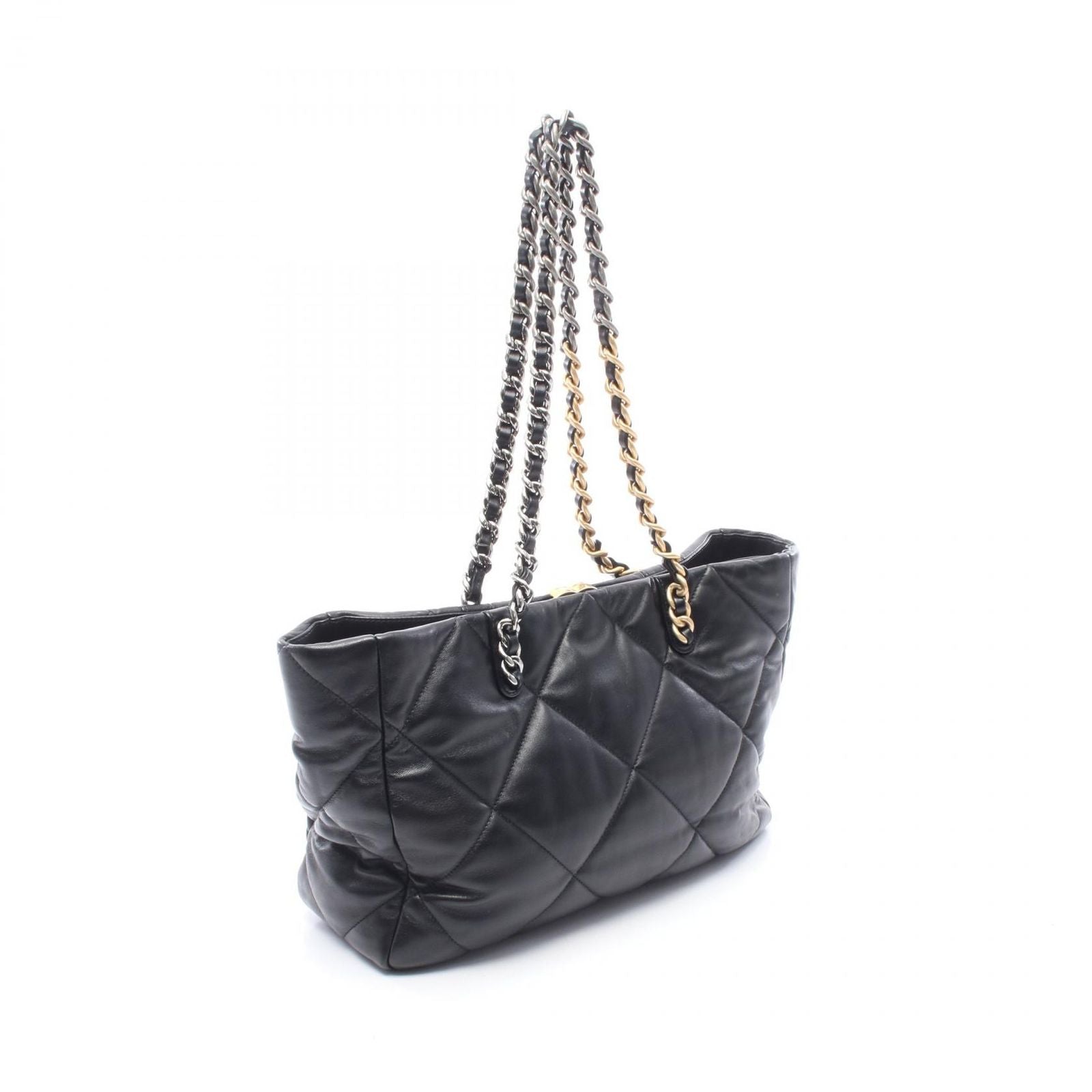 Chanel Tote 19 Quilted Black Leather Chain — view 2