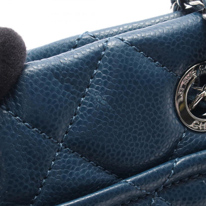 Chanel Tote Quilted Blue Caviar Leather CC Logo Chain — view 8