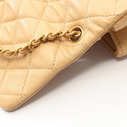Chanel Shoulder Bag Quilted Beige Lambskin Mini Chain — view 8