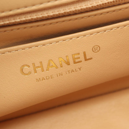 Chanel Shoulder Bag Quilted Beige Lambskin Mini Chain — view 4