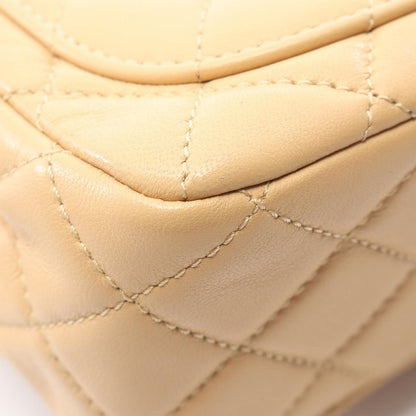 Chanel Shoulder Bag Quilted Beige Lambskin Mini Chain — view 7