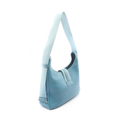 Hermes Shoulder Bag Saco Blue Jean Leather — view 2