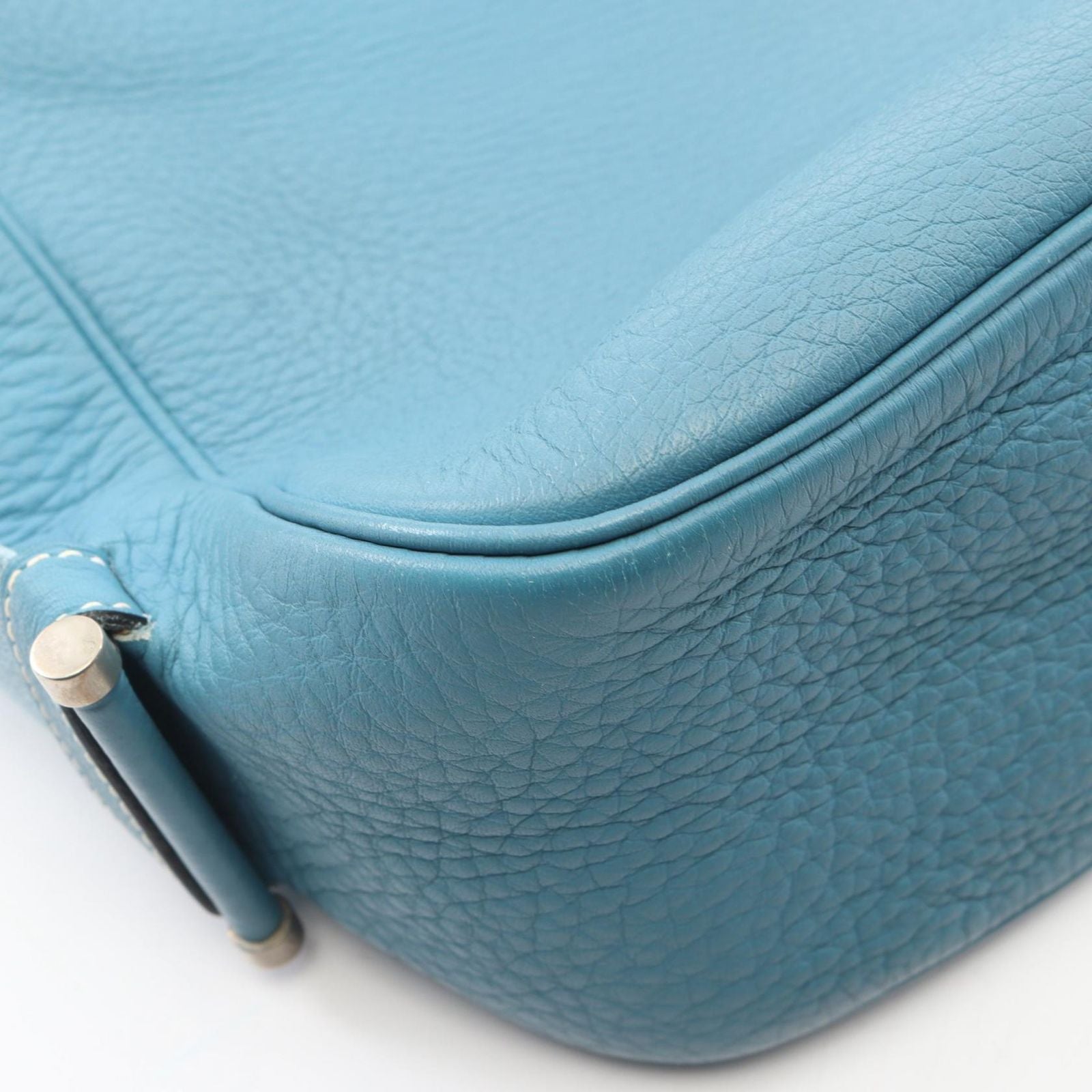 Hermes Shoulder Bag Saco Blue Jean Leather — view 9