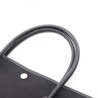 Hermes Tote Garden Party PM Black Canvas Leather — view 9