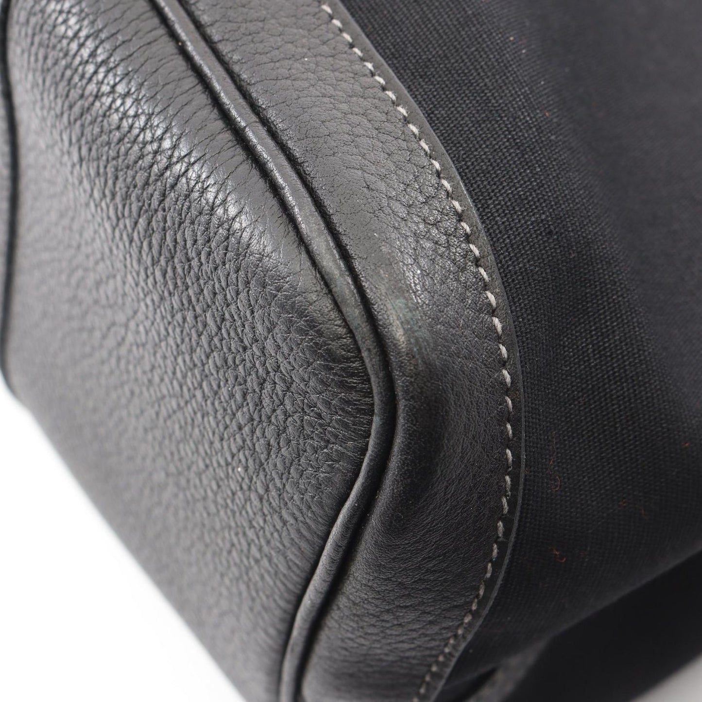Hermes Tote Garden Party PM Black Canvas Leather — view 7