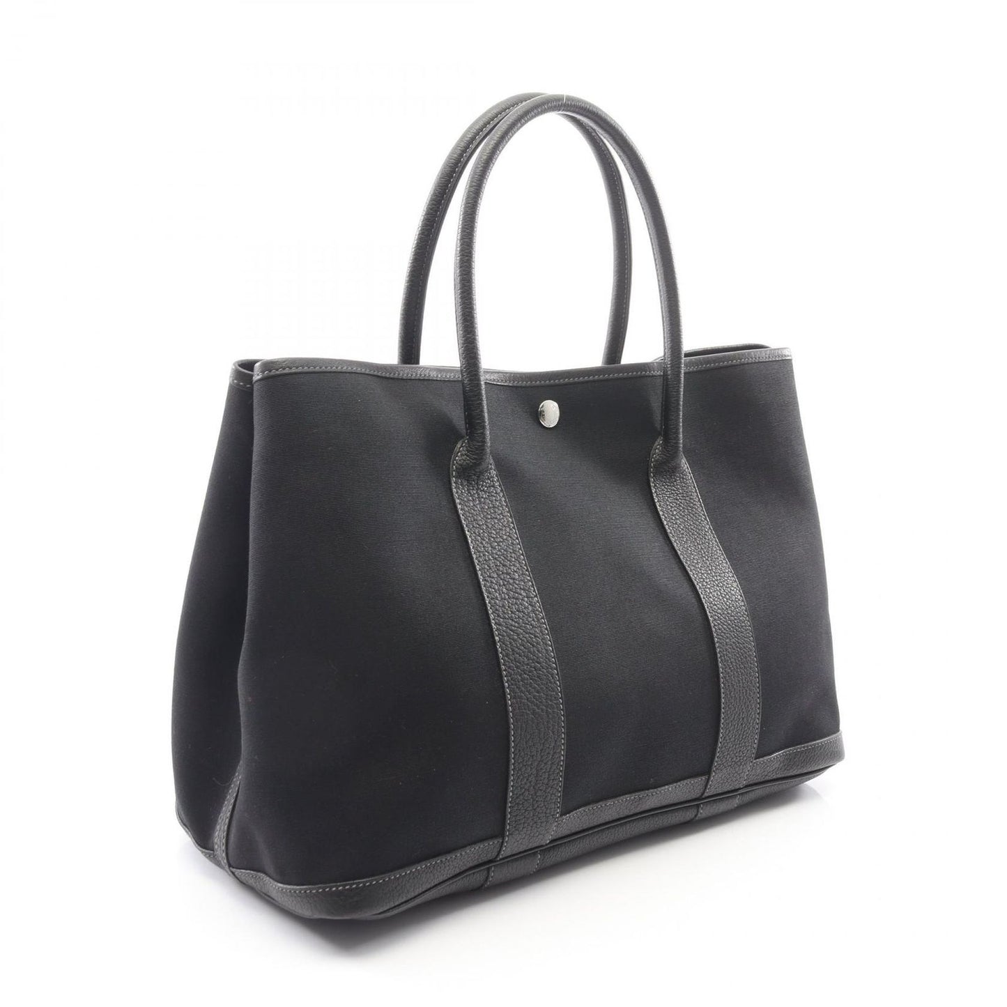 Hermes Tote Garden Party PM Black Canvas Leather — view 2