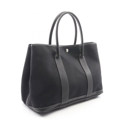 Hermes Tote Garden Party PM Black Canvas Leather — view 2