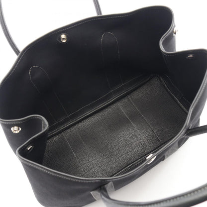 Hermes Tote Garden Party PM Black Canvas Leather — view 3