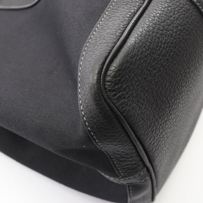 Hermes Tote Garden Party PM Black Canvas Leather — view 6