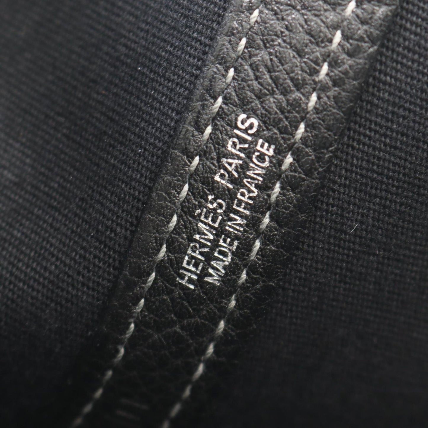 Hermes Tote Garden Party PM Black Canvas Leather — view 4